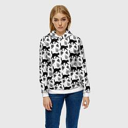 Толстовка-худи женская Patern Halloween 1, цвет: 3D-белый — фото 2