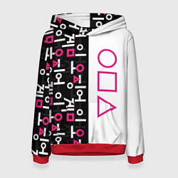 Толстовка-худи женская Игра в кальмара: Стражи, цвет: 3D-красный