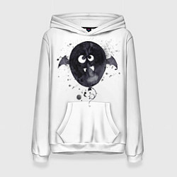 Толстовка-худи женская Шарик-летайка белый, полиэстер, цвет: 3D-белый