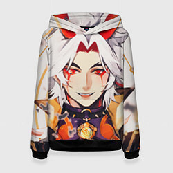 Толстовка-худи женская Arataki Itto Genshin Impact, цвет: 3D-черный