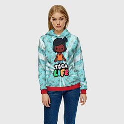 Толстовка-худи женская Toca Life World, цвет: 3D-красный — фото 2