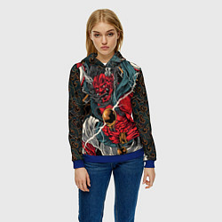 Толстовка-худи женская БОГ ГРОМА РАЙДЗИН, цвет: 3D-синий — фото 2