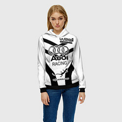 Толстовка-худи женская Audi Quattro, цвет: 3D-черный — фото 2