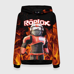 Толстовка-худи женская ROBLOX FIRE РОБЛОКС ОГОНЬ ПОЖАРНЫЙ, цвет: 3D-черный