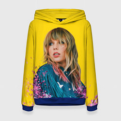 Толстовка-худи женская Красотка Тейлор, цвет: 3D-синий