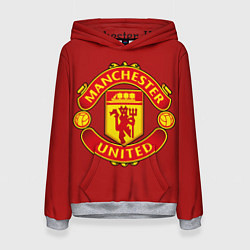 Толстовка-худи женская Manchester United F C, цвет: 3D-меланж