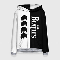 Толстовка-худи женская The Beatles черно - белый партер, цвет: 3D-меланж