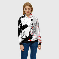 Толстовка-худи женская GHOST OF TSUSHIMA ПРИЗРАК ЦУСИМЫ БЕЛЫЙ, цвет: 3D-черный — фото 2