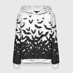Толстовка-худи женская Летучие кровососы, цвет: 3D-белый