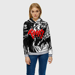 Толстовка-худи женская БЕРСЕРК РИСУНОК BERSERK, цвет: 3D-меланж — фото 2