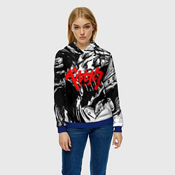 Толстовка-худи женская БЕРСЕРК РИСУНОК BERSERK, цвет: 3D-синий — фото 2