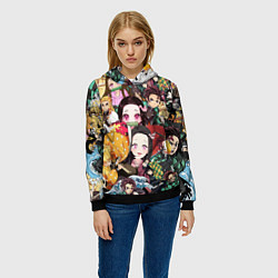 Толстовка-худи женская КЛИНОК РАССЕКАЮЩИЙ СТИКЕРБОМБИНГ, цвет: 3D-черный — фото 2