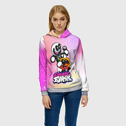 Толстовка-худи женская Skid and Pump Friday Night Funkin, цвет: 3D-меланж — фото 2