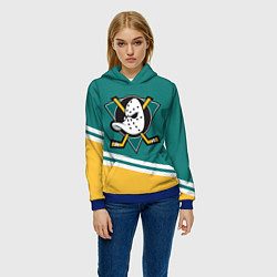 Толстовка-худи женская Анахайм Дакс, NHL, цвет: 3D-синий — фото 2