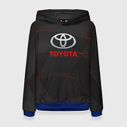 Толстовка-худи женская Toyota Тонкие линии неона, цвет: 3D-синий