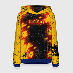 Толстовка-худи женская Genshin Impact: Аниме, цвет: 3D-синий