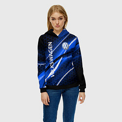Толстовка-худи женская VOLKSWAGEN LOGO SPORT, цвет: 3D-черный — фото 2