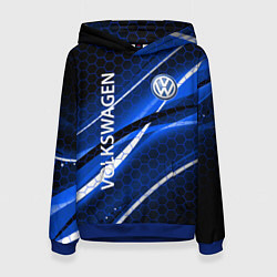 Толстовка-худи женская VOLKSWAGEN LOGO SPORT, цвет: 3D-синий