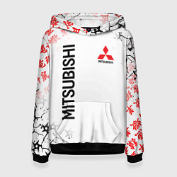 Толстовка-худи женская MITSUBISHI JAPAN STYLE SAMURAI AUTO, цвет: 3D-черный