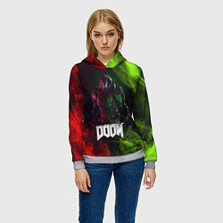 Толстовка-худи женская Doomguy Doom, цвет: 3D-меланж — фото 2