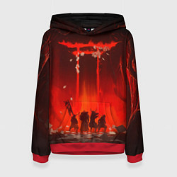 Толстовка-худи женская GHOST OF TSUSHIMA САМУРИ В ОГНЕ, цвет: 3D-красный