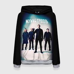 Толстовка-худи женская Состав группы Мумий Тролль, цвет: 3D-меланж