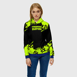 Толстовка-худи женская Гражданская оборона: Green, цвет: 3D-синий — фото 2