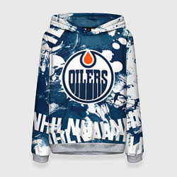 Толстовка-худи женская Эдмонтон Ойлерз Edmonton Oilers, цвет: 3D-меланж