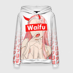 Толстовка-худи женская Waifu -02 Darling in the Franxx, цвет: 3D-белый
