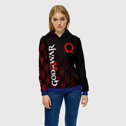 Толстовка-худи женская GOD OF WAR HEROES ГЕРОИ, цвет: 3D-синий — фото 2