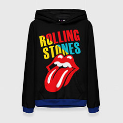 Толстовка-худи женская Роллинг Стоунз Rolling Stones, цвет: 3D-синий