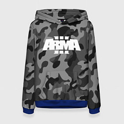 Толстовка-худи женская ARMA 3 АРМА 3 МИЛИТАРИ, цвет: 3D-синий