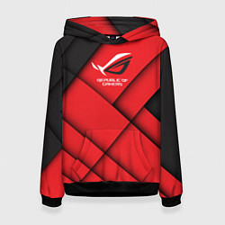 Толстовка-худи женская ROG - republic of gamers, цвет: 3D-черный