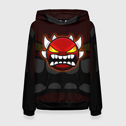 Толстовка-худи женская Geometry Dash: Red Demon, цвет: 3D-черный