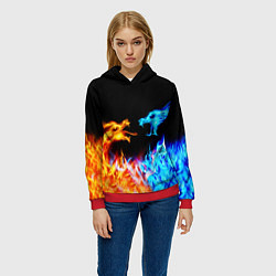 Толстовка-худи женская FIRE DRAGONS ОГНЕННЫЕ ДРАКОНЫ, цвет: 3D-красный — фото 2