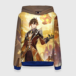 Толстовка-худи женская Zhongli Order, цвет: 3D-синий