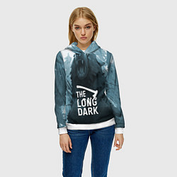 Толстовка-худи женская The Long Dark медведь, цвет: 3D-белый — фото 2