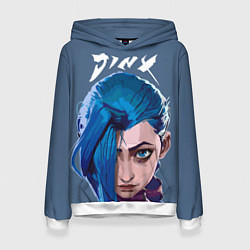 Толстовка-худи женская Jinx Arcane, цвет: 3D-белый