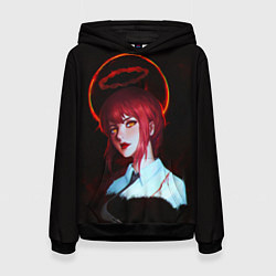 Толстовка-худи женская Макима кровавый ангел Человек бензопила, цвет: 3D-черный