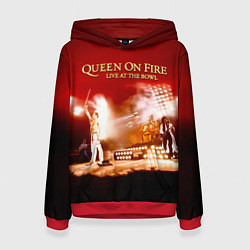 Толстовка-худи женская Queen on Fire - Live at the Bowl, цвет: 3D-красный