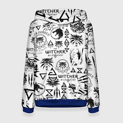 Женская толстовка THE WITCHER LOGOBOMBING ЧЁРНО БЕЛЫЙ ВЕДЬМАК ПАТТЕР