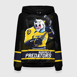 Толстовка-худи женская Нэшвилл Предаторз, Nashville Predators, цвет: 3D-черный