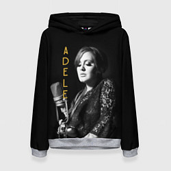 Толстовка-худи женская Певица Adele, цвет: 3D-меланж