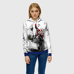 Толстовка-худи женская КРАТОС С МЕЧАМИ, БОГ ВОЙНЫ, цвет: 3D-синий — фото 2