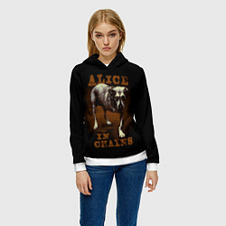 Толстовка-худи женская Alice in chains Dog, цвет: 3D-белый — фото 2