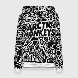 Толстовка-худи женская Arctic monkeys Pattern, цвет: 3D-белый