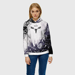 Толстовка-худи женская Токийские мстители - Подтёки красок, цвет: 3D-белый — фото 2