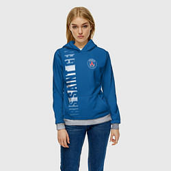 Толстовка-худи женская PSG PARIS SAINT GERMAIN WHITE LINE SPORT, цвет: 3D-меланж — фото 2