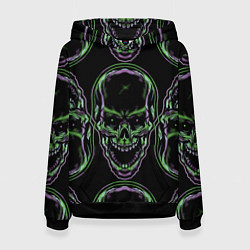 Толстовка-худи женская Skulls vanguard pattern 2077, цвет: 3D-черный