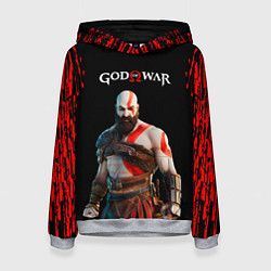 Женская толстовка God of War красные разводы